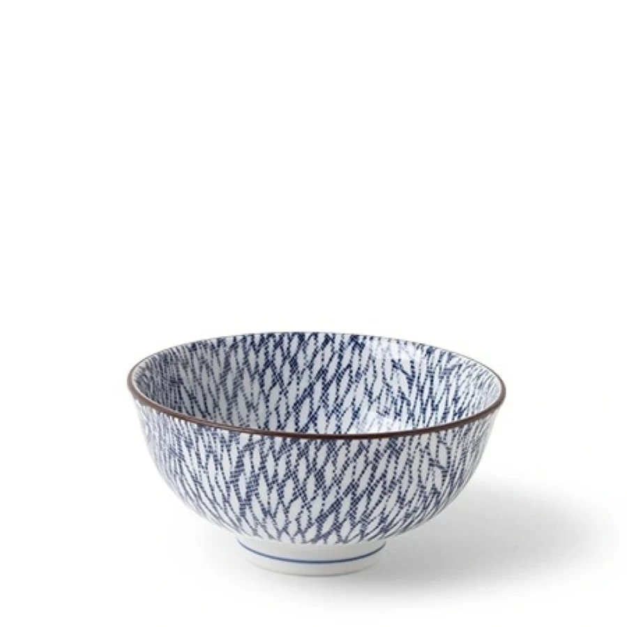 Miya Company Aizome Mums 4.5-Inch Handmade Ceramic Rice Bowl – Japanese Indigo Dyed Design