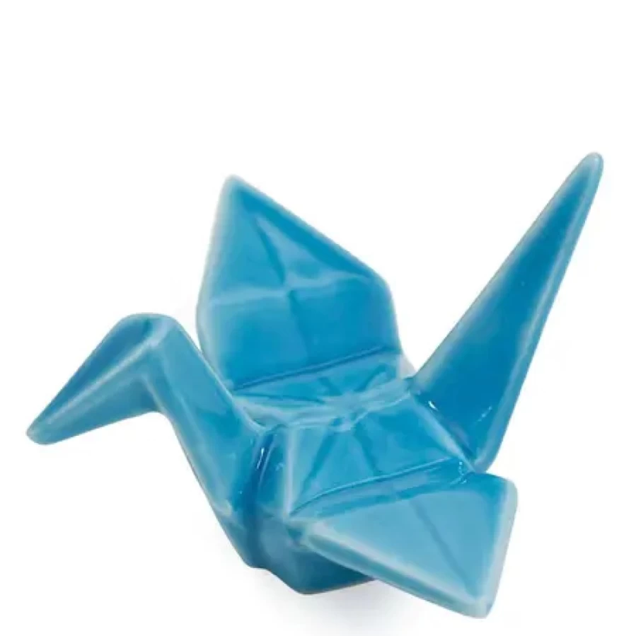 Miya Company Blue Crane Chopstick Rest - Elegant Ceramic Tableware for Dining Decor
