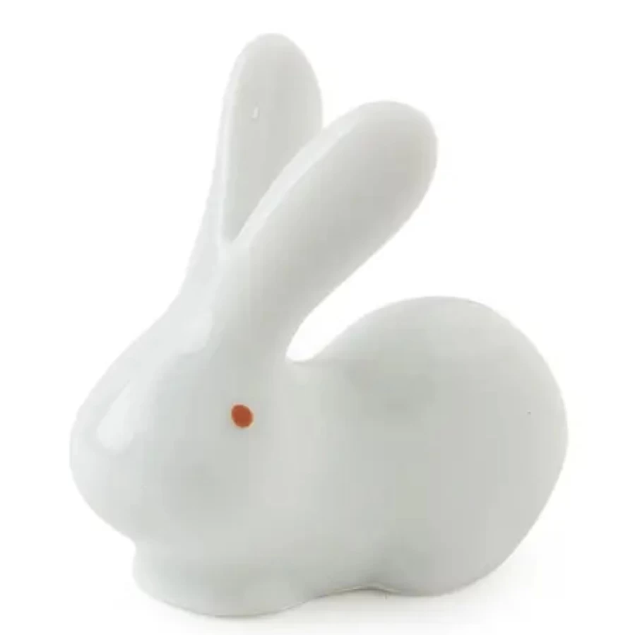Miya Company White Rabbit Chopstick Rest with Cute White Ears - Elegant Tableware Decoration