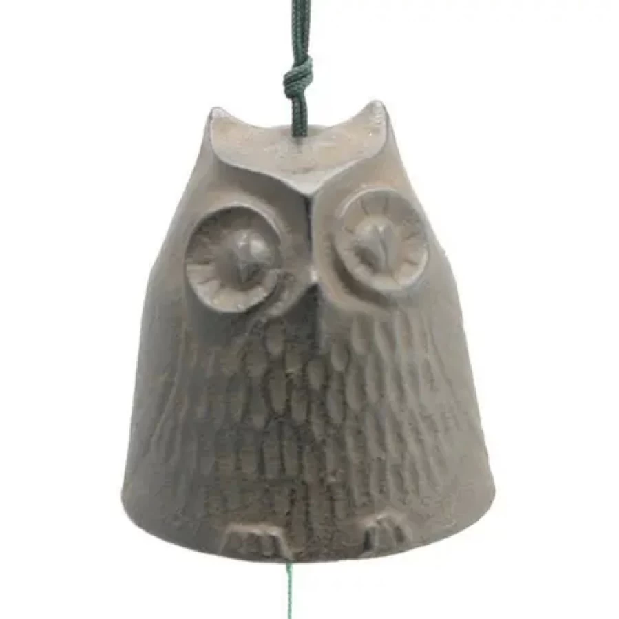 Miya Company Brown Owl Wind Chime - 2.5 Inch Handcrafted Decorative Outdoor Garden Hanging Ornament