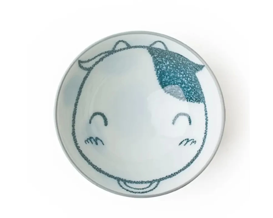 Miya Company 4.25 Inch Cow Print Ceramic Rice Bowl – Stylish Animal Design Dining Tableware