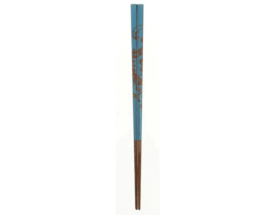 Miya Company Floral Wave Wooden Chopsticks - Handcrafted Bali Design for Stylish Dining