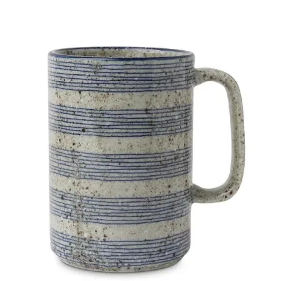 "16 Oz Blue Ceramic Coffee Mug by Miya Company - Premium Shimao Design"