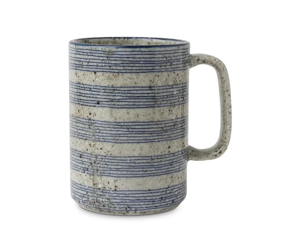 "16 Oz Blue Ceramic Coffee Mug by Miya Company - Premium Shimao Design"