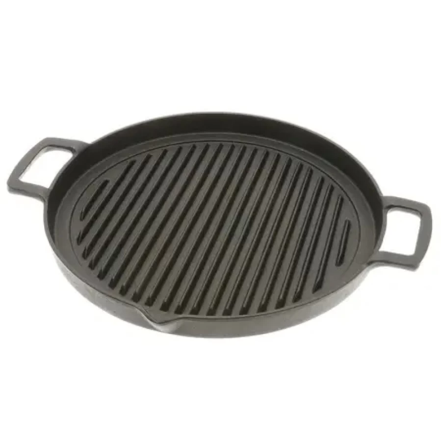 Miya Company Cast Iron Grill Pan – Premium Heavy Duty Skillet for Indoor & Outdoor Cooking