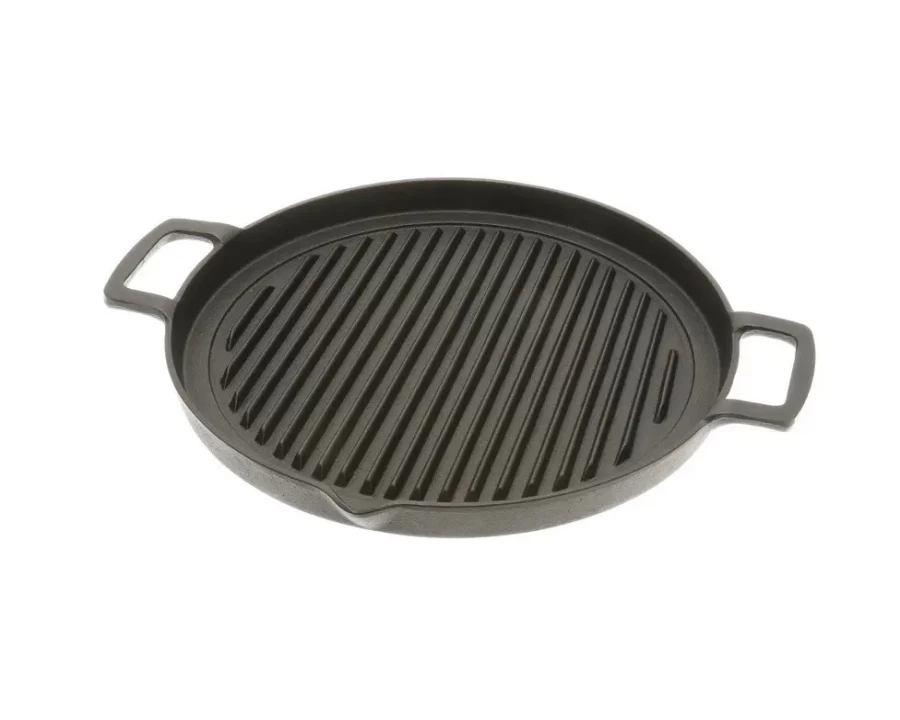 Miya Company Cast Iron Grill Pan – Premium Heavy Duty Skillet for Indoor & Outdoor Cooking