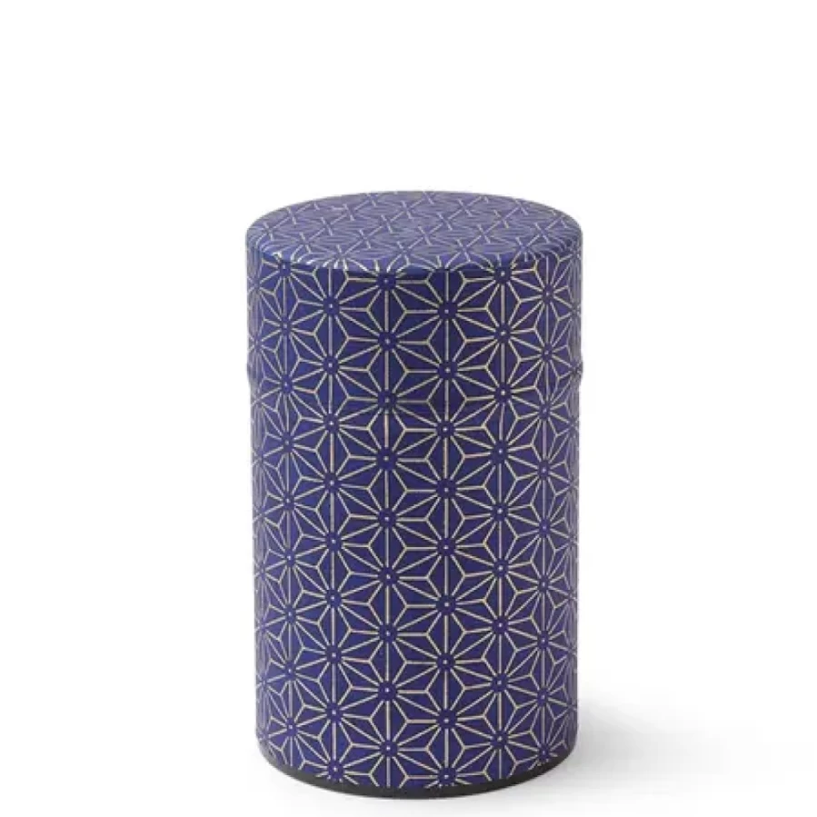 Miya Company Airtight Tea Canister - Purple & Gold Hemp Leaf Design, Premium Storage Container for Loose Leaf Tea