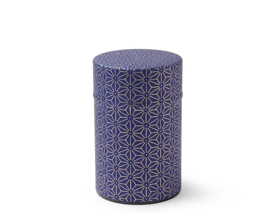 Miya Company Airtight Tea Canister - Purple & Gold Hemp Leaf Design, Premium Storage Container for Loose Leaf Tea