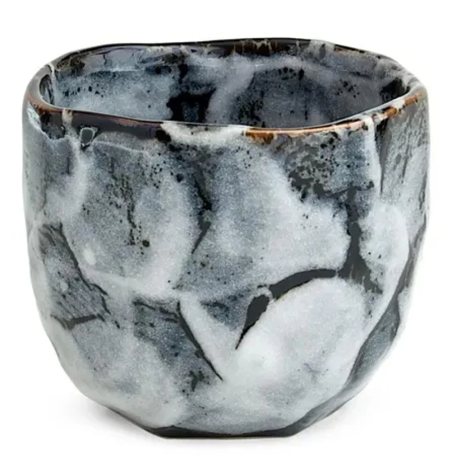 Miya Company Boulder Teacup - Premium Black Ceramic Tea Cup for Modern Tea Lovers
