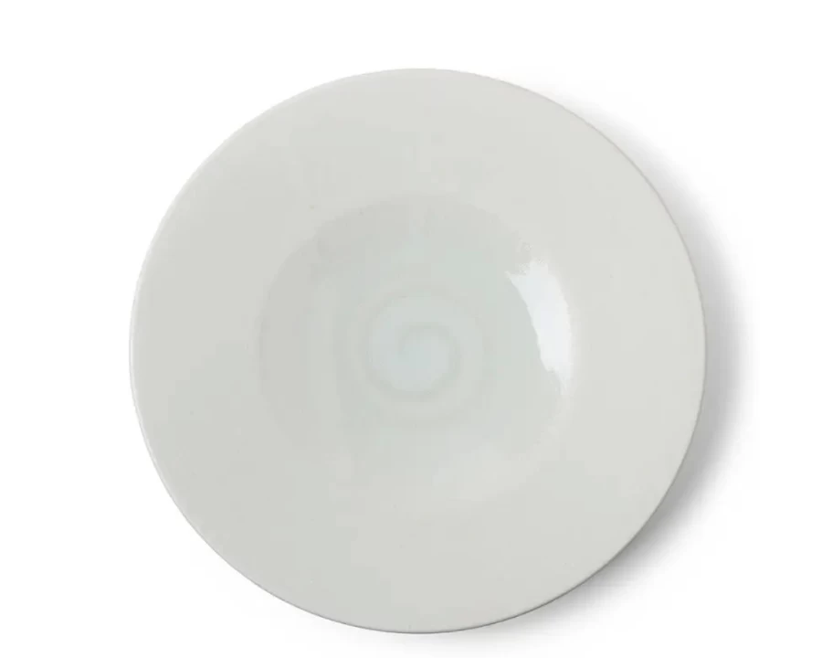 Miya Company 12 Inch White Ceramic Dinner Plate - Sky Collection