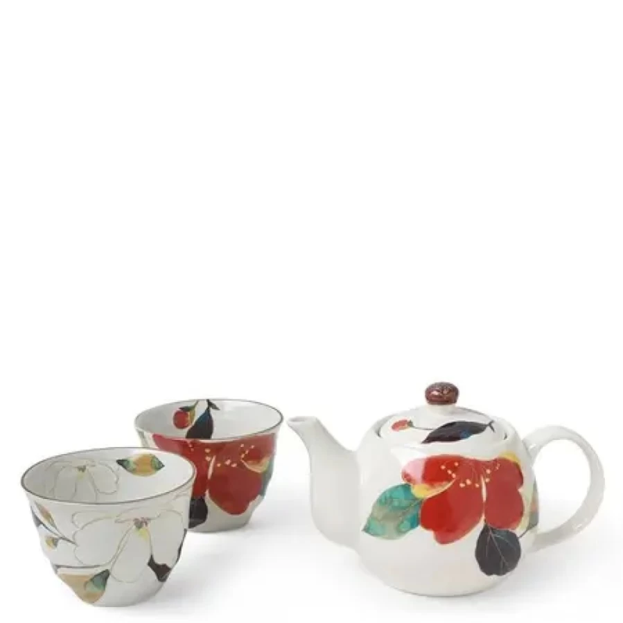 "Elegant Floral Autumn Tea Set by Miya Company – Perfect for Fall Gatherings"