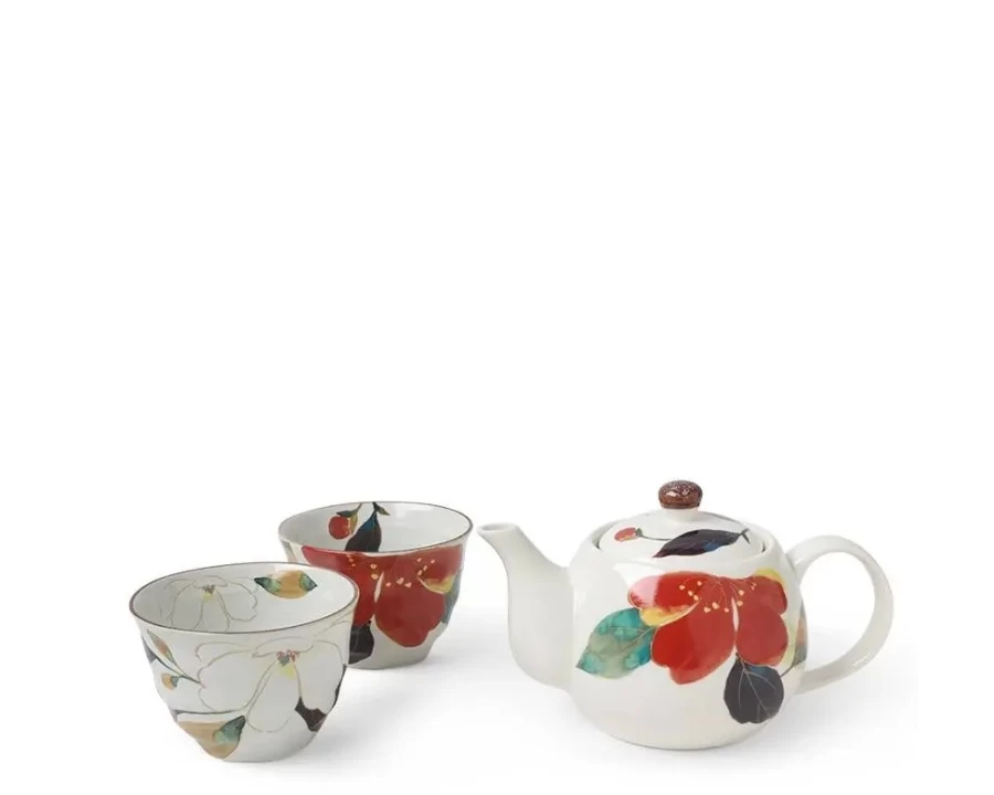 "Elegant Floral Autumn Tea Set by Miya Company – Perfect for Fall Gatherings"