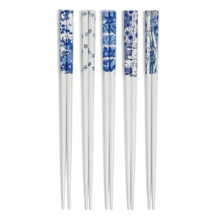 Miya Company Blue & White Porcelain Chopsticks - Assorted Colors Traditional Asian Dining Utensils