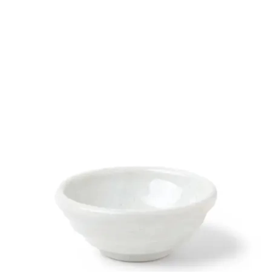 Miya Company White and Blue Swirl Chinmi Sauce Dish - Elegant Ceramic Condiment Plate for Dining and Serving