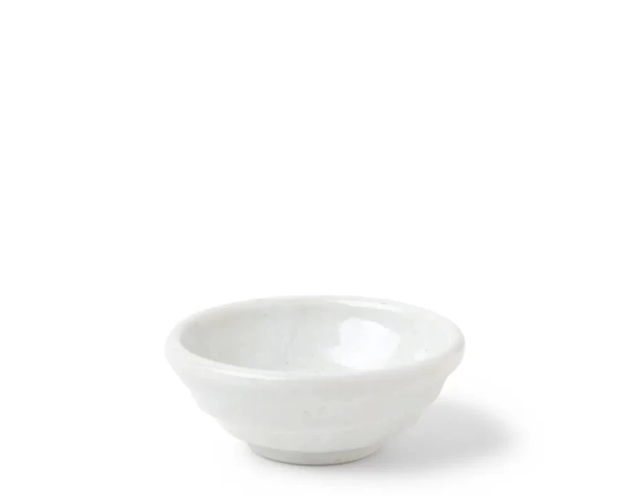 Miya Company White and Blue Swirl Chinmi Sauce Dish - Elegant Ceramic Condiment Plate for Dining and Serving