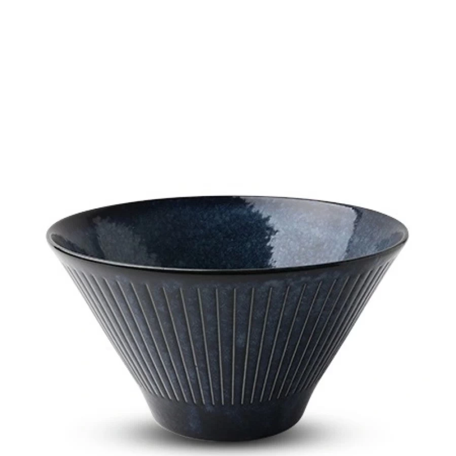 Miya Company Blue Namako Tokusa Ceramic Bowl 7.25 Inch Japanese Style Dish