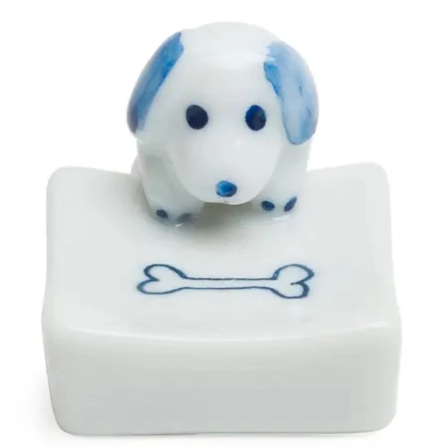 Miya Company Dog & Bone Chopstick Rest - Ceramic Tableware for Sushi & Asian Dining