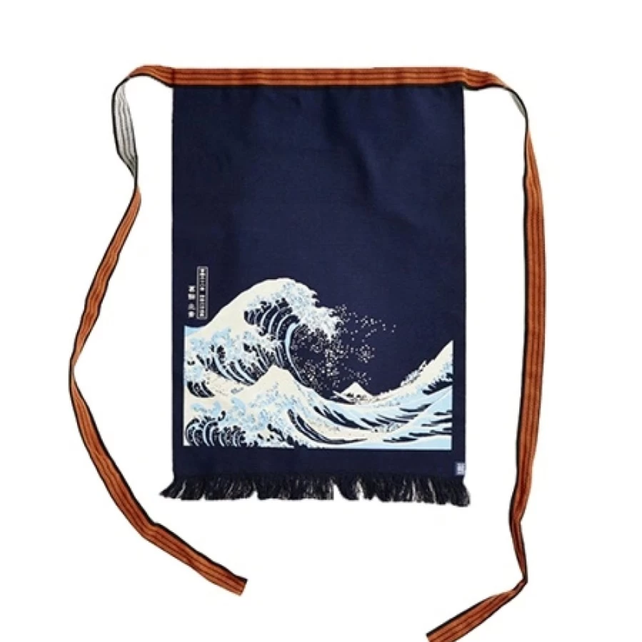 Miya Company Great Wave Canvas Apron - Durable & Stylish Kitchen Wear for Cooking & Baking