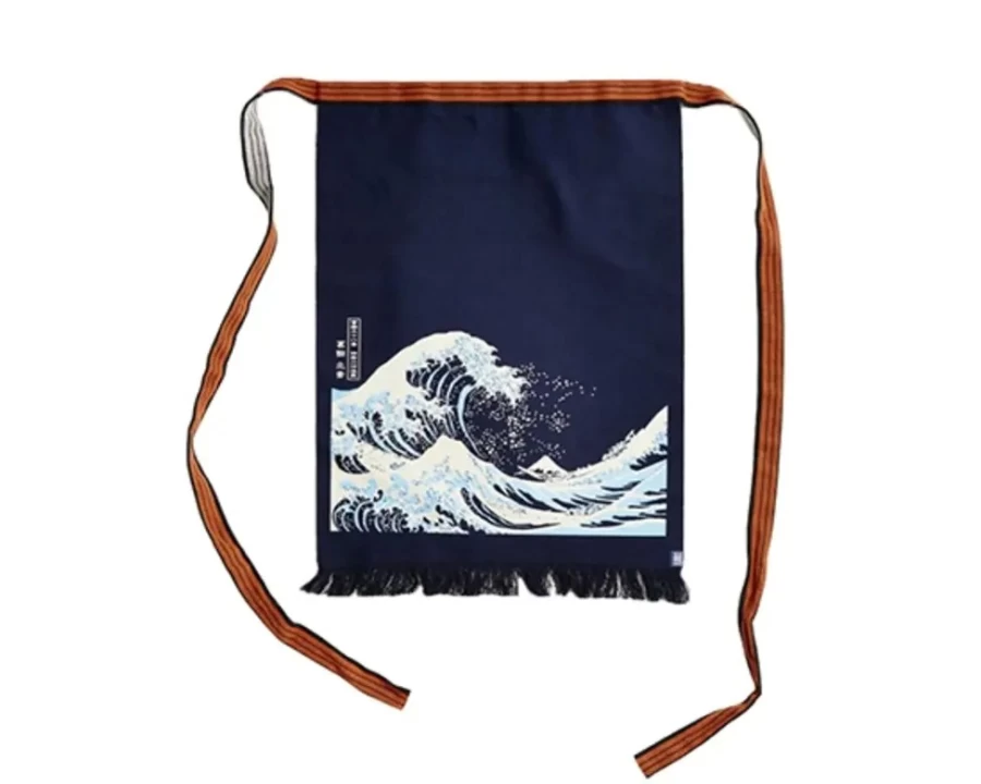 Miya Company Great Wave Canvas Apron - Durable & Stylish Kitchen Wear for Cooking & Baking