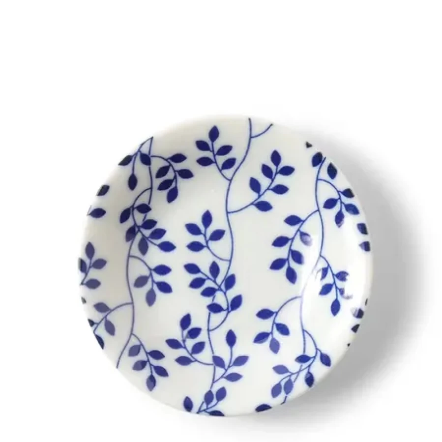 Miya Company Blue & White Floral Ceramic Sauce Dish - Elegant Decorative Serving Bowl for Dining & Entertaining
