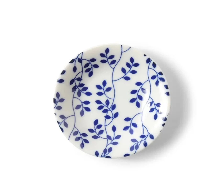Miya Company Blue & White Floral Ceramic Sauce Dish - Elegant Decorative Serving Bowl for Dining & Entertaining