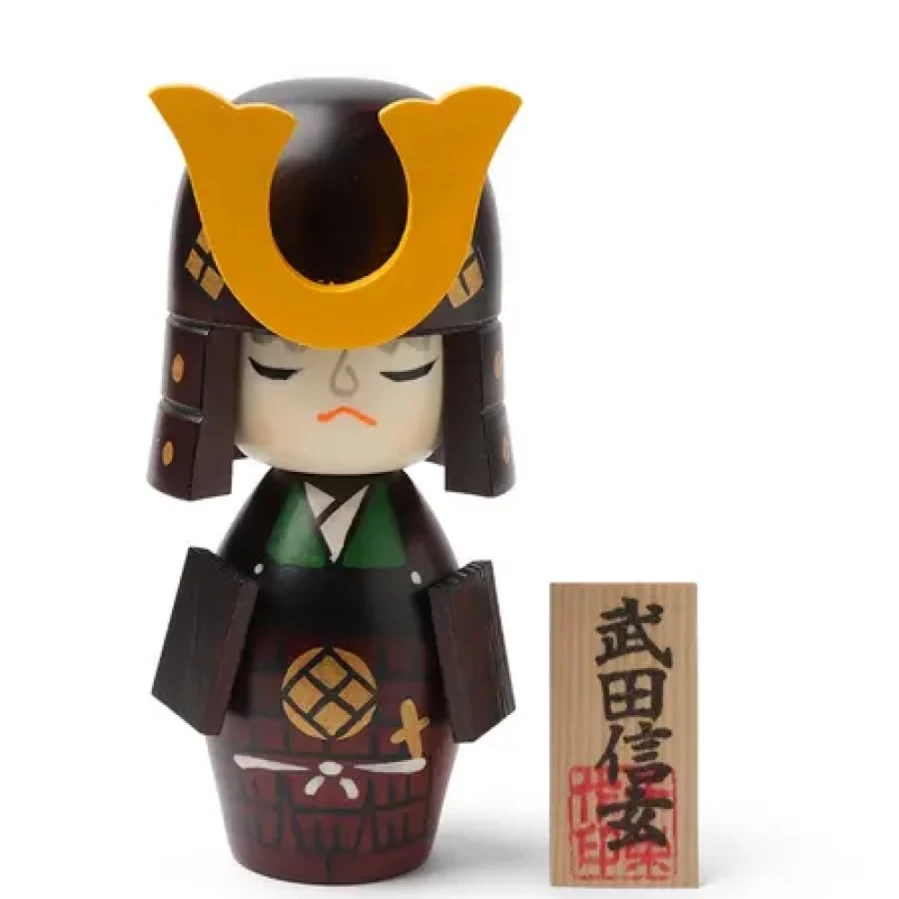Miya Company Traditional Japanese Kokeshi Doll - Takeda Shingen Collectible Handcrafted Figurine