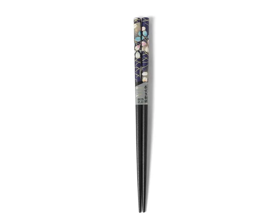 "Elegant Miya Company Washi Chopsticks - Moon & Autumn Flowers Design for Stylish Dining"