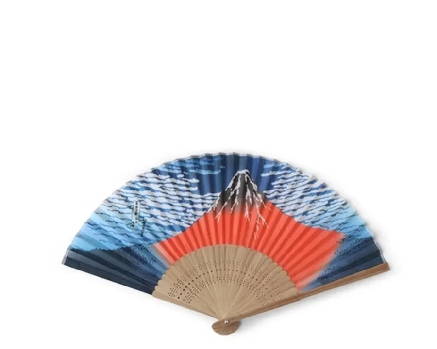 Miya Company Japanese Folding Fan with Mt Fuji Design - Handheld Portable Decorative Fan for Adults