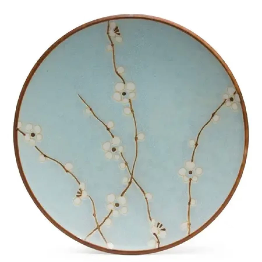 Miya Company Spring Blossoms 9-Inch Round Decorative Ceramic Plate for Dining & Display