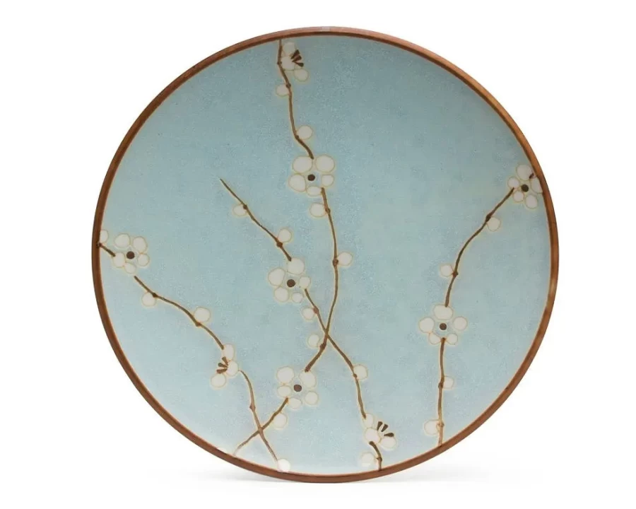 Miya Company Spring Blossoms 9-Inch Round Decorative Ceramic Plate for Dining & Display