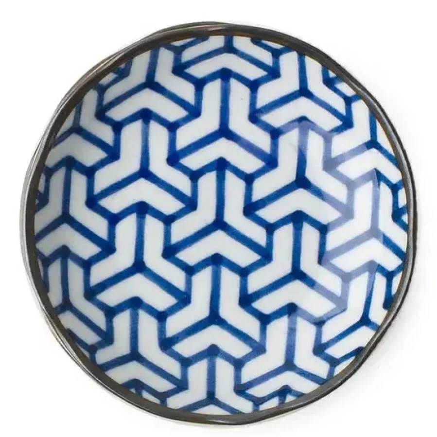 Miya Company 4.5" Kumi Kikkou Ceramic Plate – Handcrafted Japanese Decorative Dish