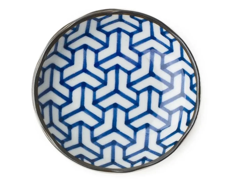 Miya Company 4.5" Kumi Kikkou Ceramic Plate – Handcrafted Japanese Decorative Dish