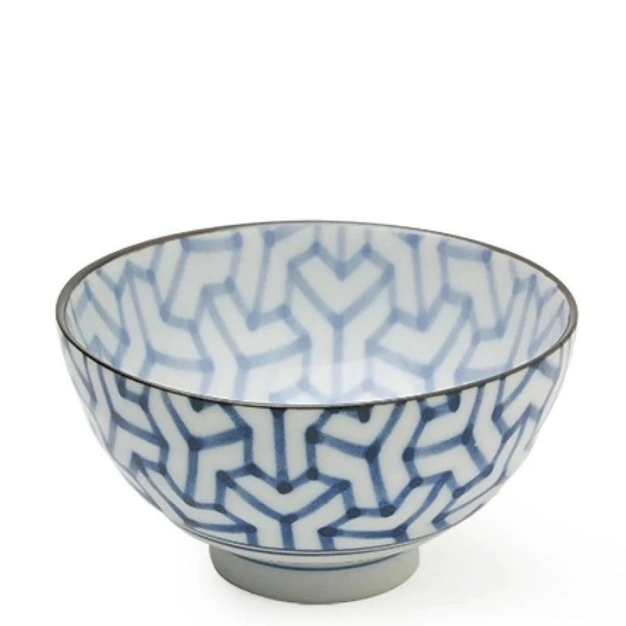 Miya Company 4.25" Kumi Kikkou Ceramic Rice Bowl – Japanese Handcrafted Dining Bowl for Soup, Salad, and Sushi