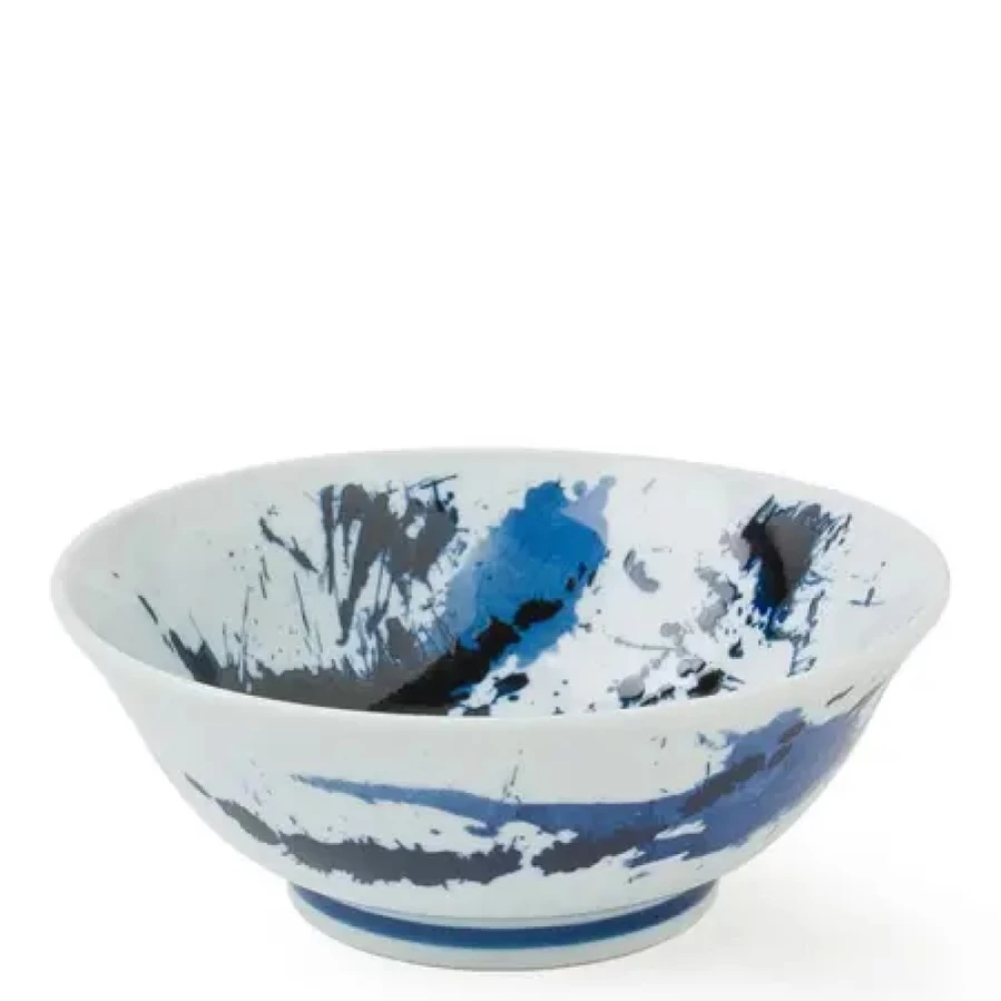 Miya Company 7.75 Inch Blue Sumi Noodle Bowl for Ramen and Asian Soups