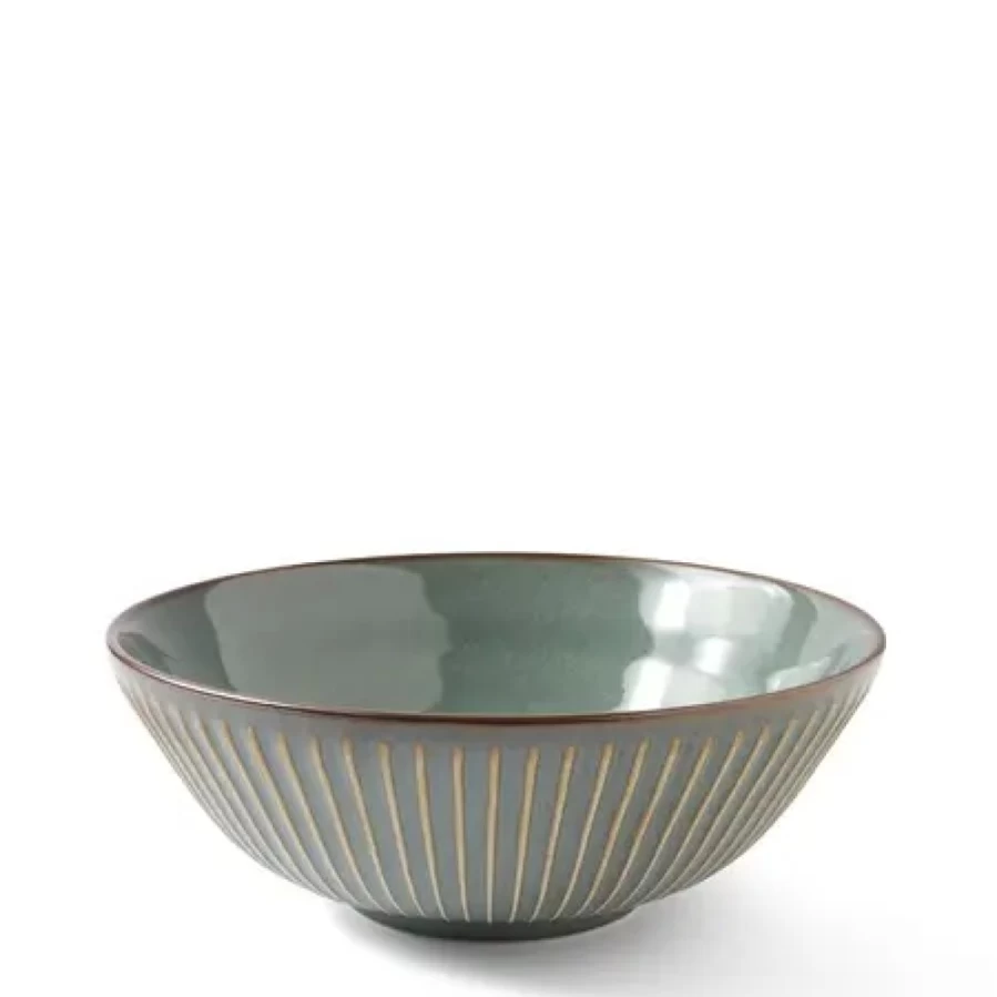 Miya Company 8.5-Inch Green Bowl – Aiya Premium Ceramic Serving Dish for Salads, Soup & Desserts