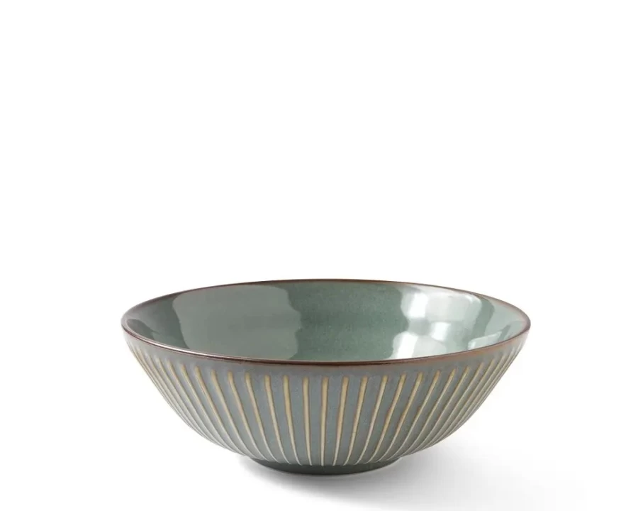 Miya Company 8.5-Inch Green Bowl – Aiya Premium Ceramic Serving Dish for Salads, Soup & Desserts
