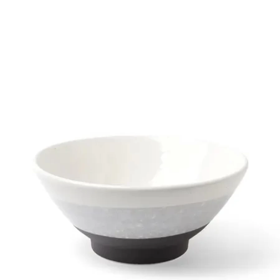 Miya Company 7" Gradient Black & White Ceramic Bowl - Stylish & Durable Kitchenware