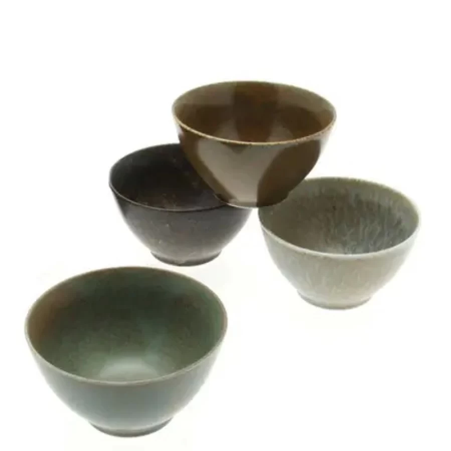 Miya Company 4-5/8" Matte Bowl Set - Pacific Forest Design, Durable Dinnerware for Everyday Use