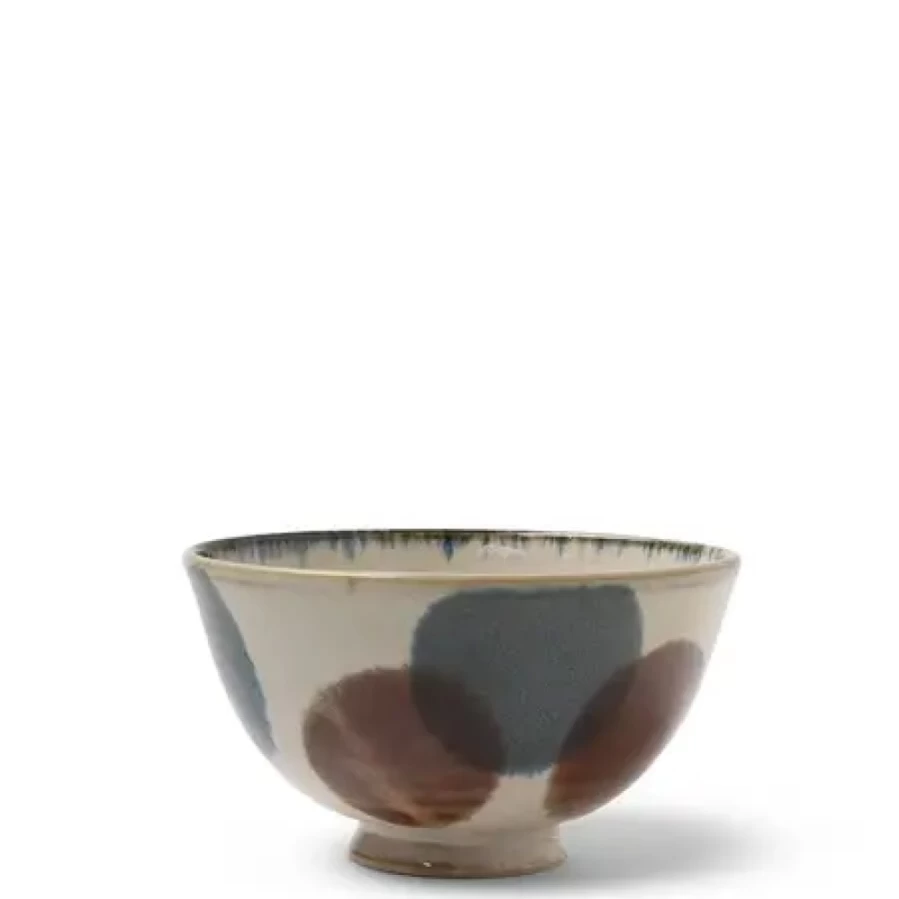 Miya Company Rustic Dots Ceramic Rice Bowl – Handcrafted Stoneware Dish for Dining & Decor