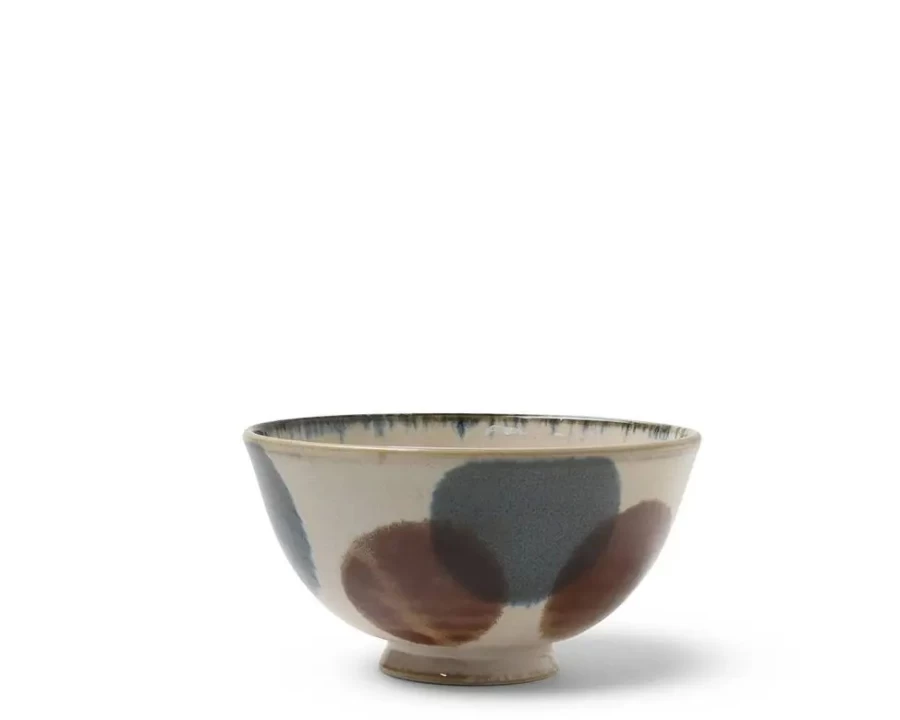 Miya Company Rustic Dots Ceramic Rice Bowl – Handcrafted Stoneware Dish for Dining & Decor