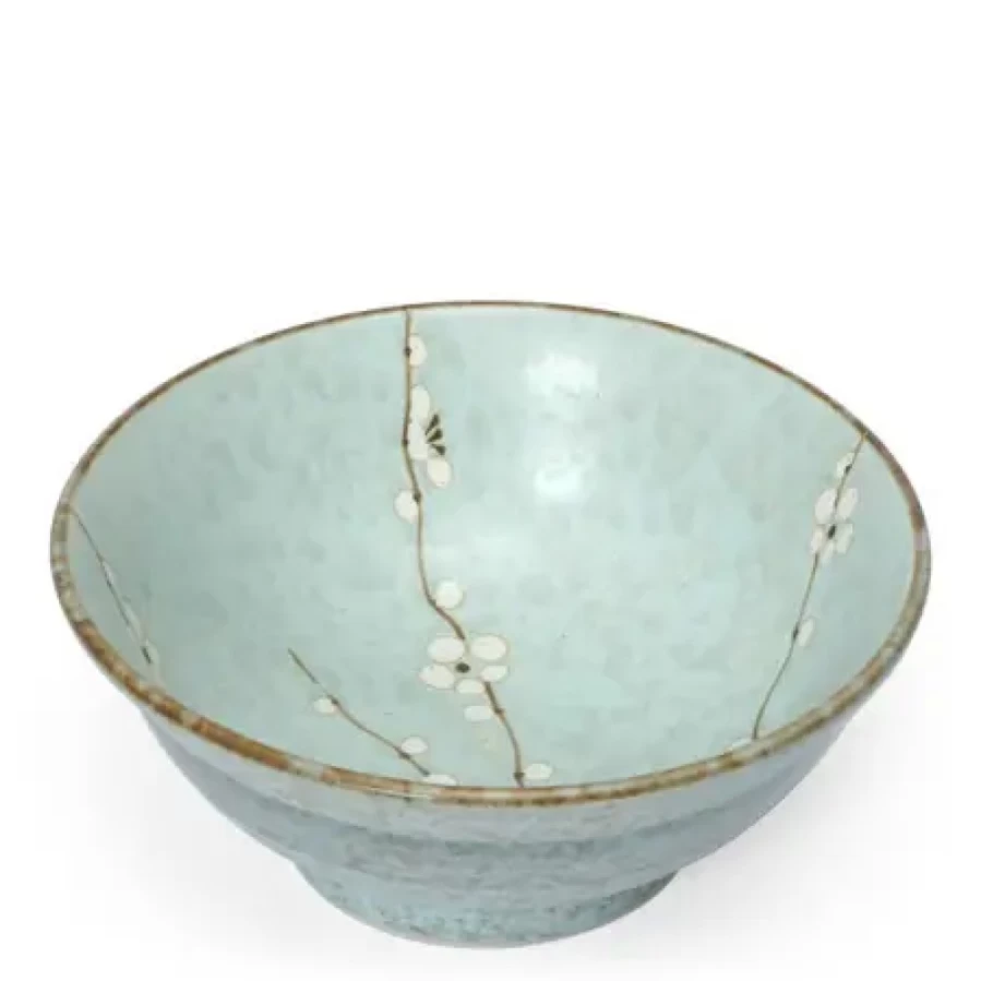 Miya Company 8.25" Flared Bowl - Spring Blossoms Design, Ceramic Serving Bowl for Dining & Decor