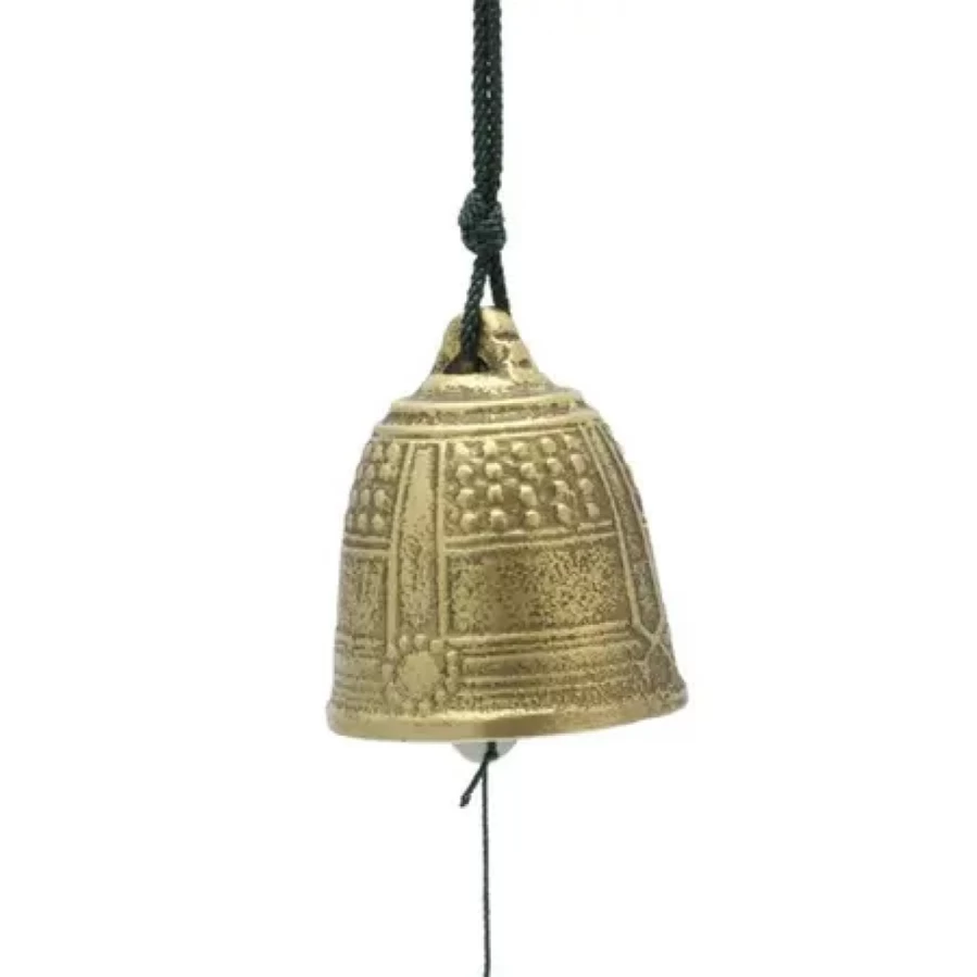 "Miya Company Gold XL Wind Chime Temple Bell - Handcrafted Outdoor Garden Decor"
