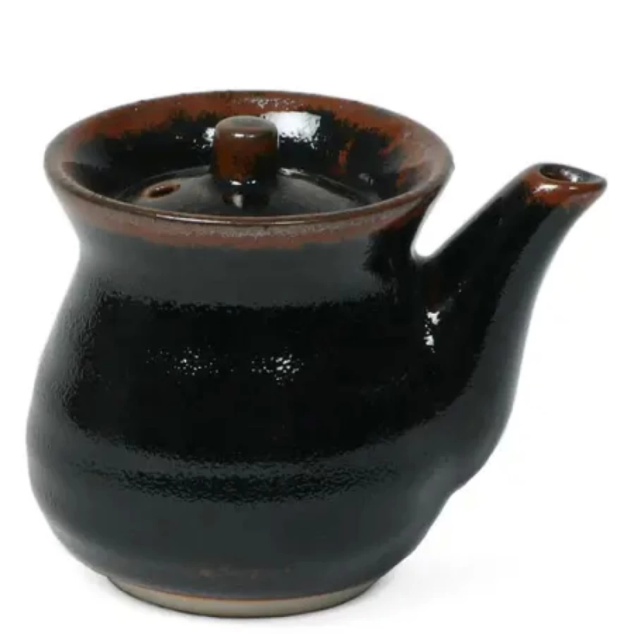 Miya Tenmoku 8 Oz. Round Sauce Pot – Premium Japanese Ceramic Cooking Pot for Small Sauces and Dishes