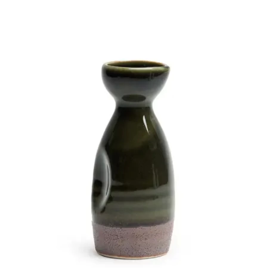 Miya Company Green 5 Oz. Ceramic Sake Bottle - Traditional Japanese Design