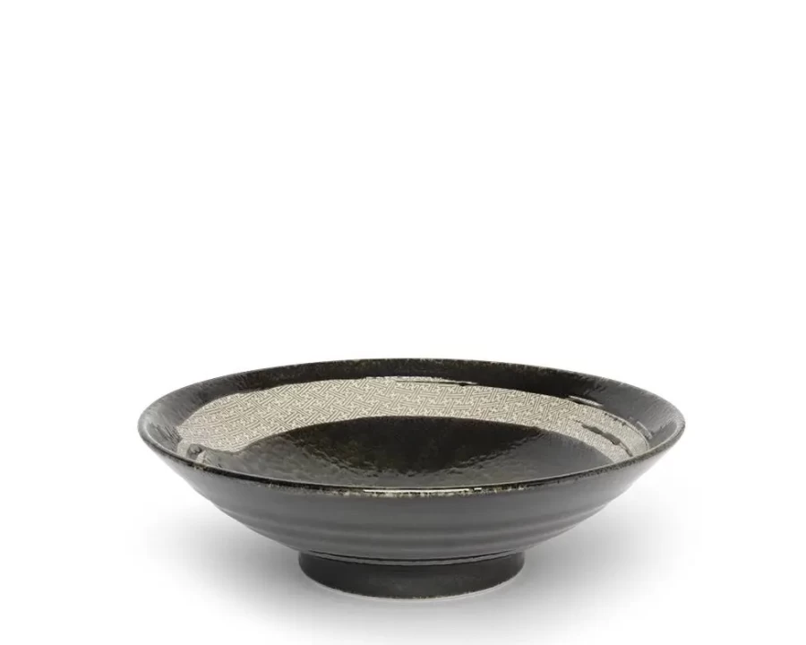 Miya Company Enso Dark Green Ceramic Serving Bowl – Eco-Friendly Handcrafted Dining Tableware