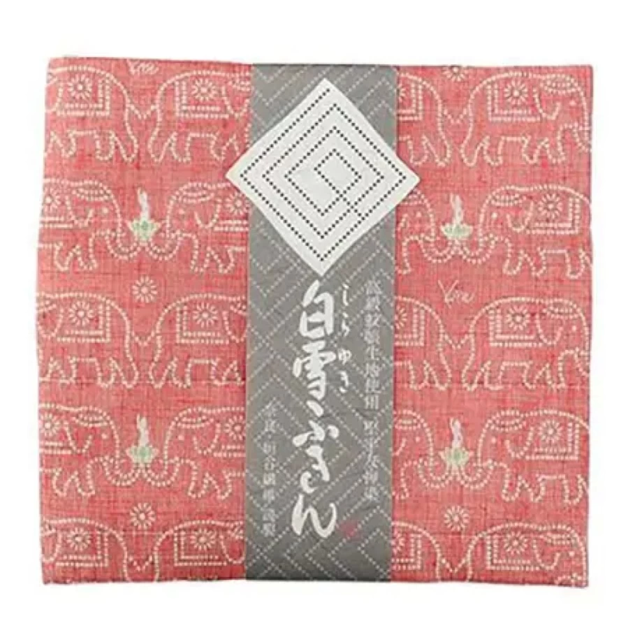Miya Company Red Elephant Print Towel - Soft and Absorbent Bath Towel