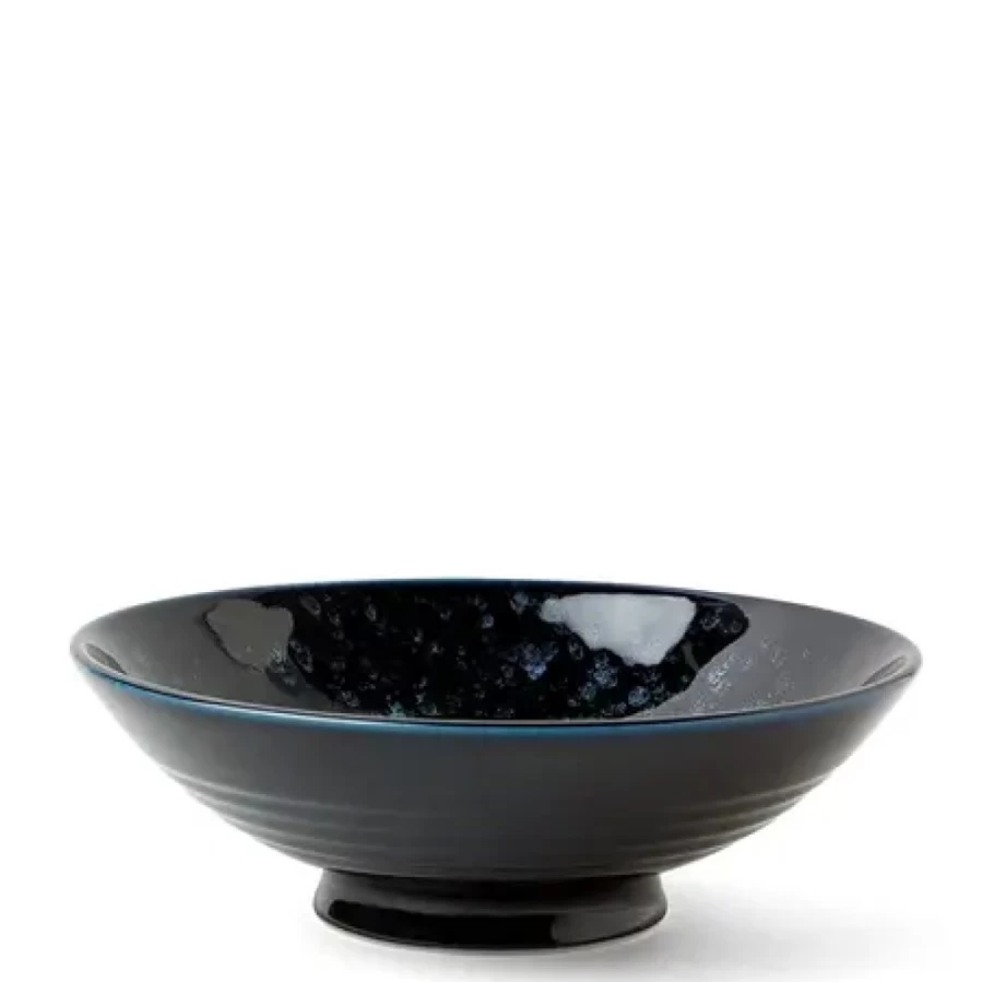 Miya Company Uchuu Deep Blue 9.5-Inch Ceramic Serving Bowl for Dining & Entertaining