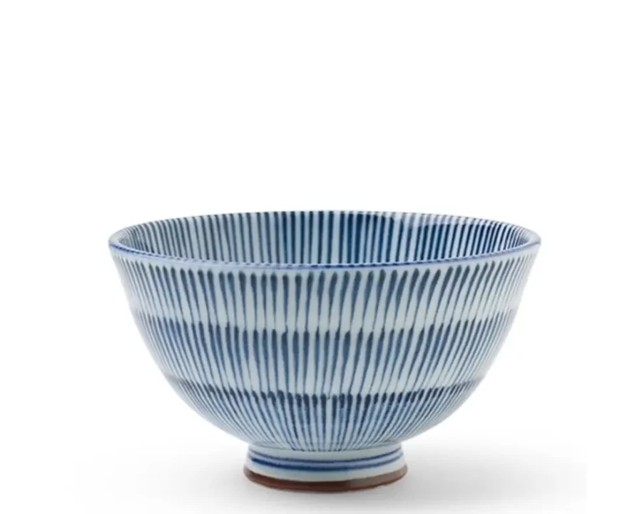 Miya Company 4.25 Inch Traditional Japanese Hoso Tokusa Rice Bowl for Dining