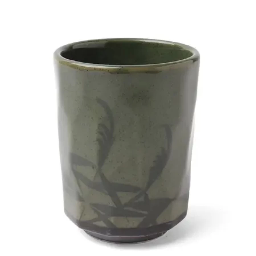 Miya Company Green Sasa 8 Oz. Ceramic Teacup - Elegant Handcrafted Tea Cup for Premium Tea Experience