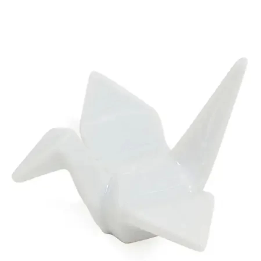 Miya Company White Crane Chopstick Rest - Elegant Ceramic Tableware for Dining Decor
